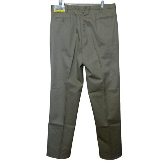 Edwards Slacks 38 Khaki Tan Wrinkle Resistant Pleated Unhemmed 100% Cotton NEW - Picture 6 of 8